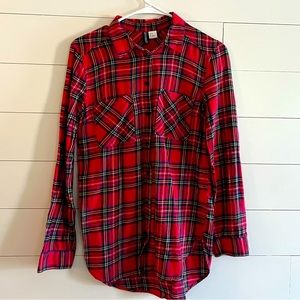 Plaid tartan button up flannel